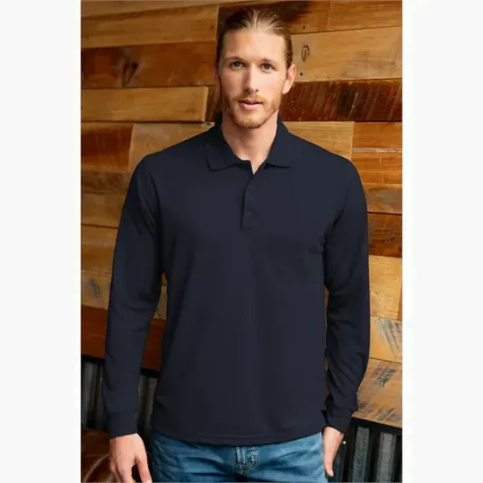 Vansport Omega Long Sleeve Solid Mesh Tech Polo — view 24