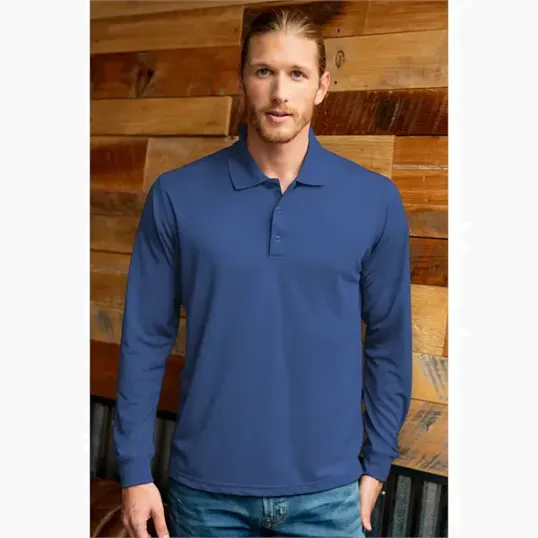 Vansport Omega Long Sleeve Solid Mesh Tech Polo — view 27