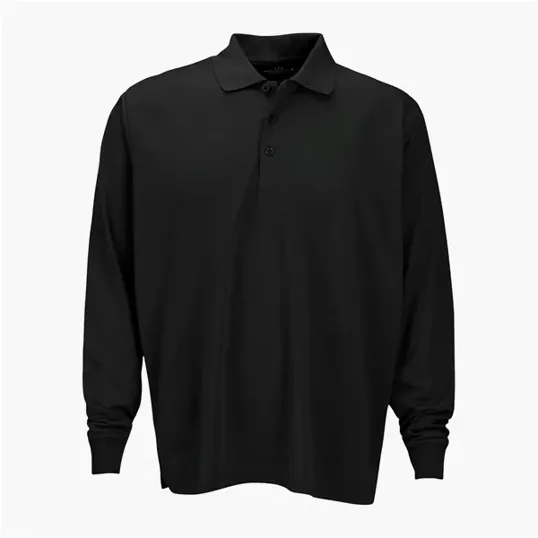 Vansport Omega Long Sleeve Solid Mesh Tech Polo — view 2