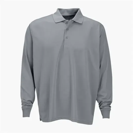 Vansport Omega Long Sleeve Solid Mesh Tech Polo — view 4