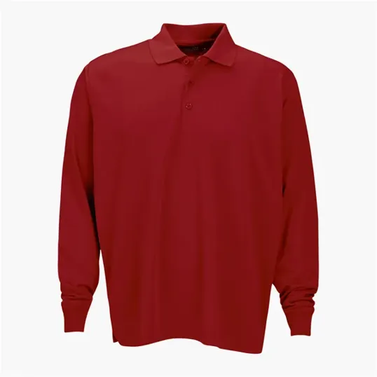 Vansport Omega Long Sleeve Solid Mesh Tech Polo — view 8