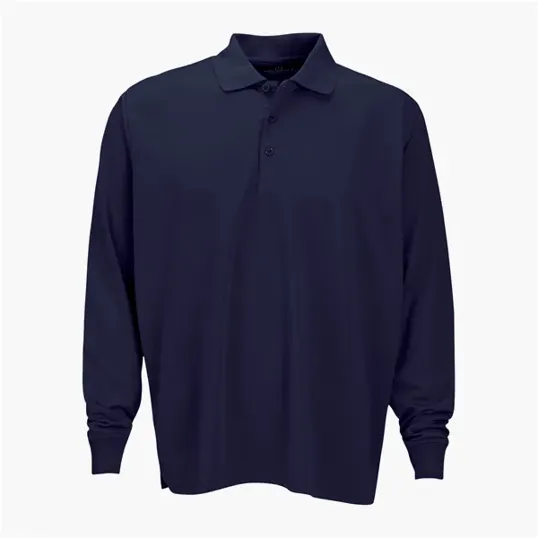Vansport Omega Long Sleeve Solid Mesh Tech Polo — view 12