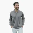 Vansport Omega Long Sleeve Solid Mesh Tech Polo — view 14