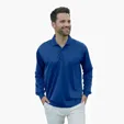 Vansport Omega Long Sleeve Solid Mesh Tech Polo — view 16