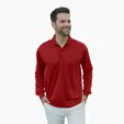 Vansport Omega Long Sleeve Solid Mesh Tech Polo — view 17