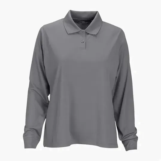 Vansport Women's Omega Long Sleeve Solid Mesh Tech Polo — view 14