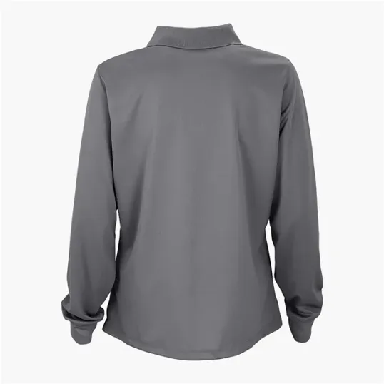 Vansport Women's Omega Long Sleeve Solid Mesh Tech Polo — view 6