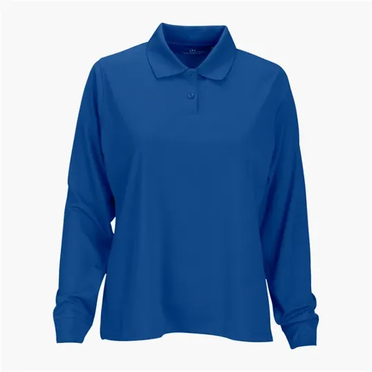 Vansport Women's Omega Long Sleeve Solid Mesh Tech Polo — view 8
