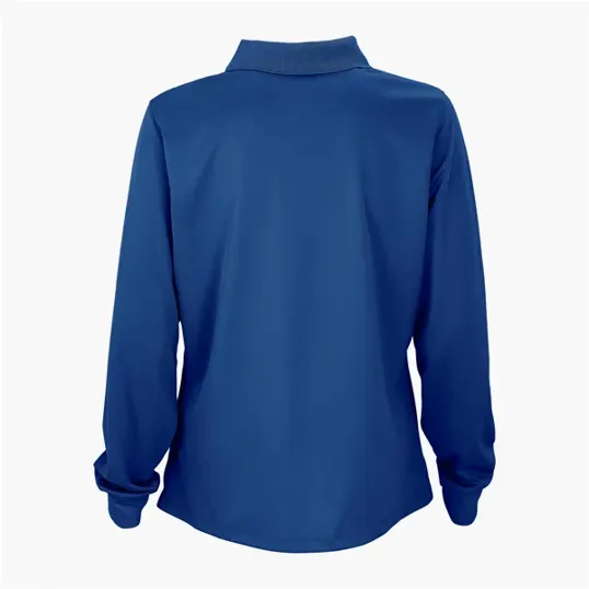 Vansport Women's Omega Long Sleeve Solid Mesh Tech Polo — view 9