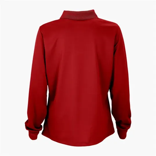 Vansport Women's Omega Long Sleeve Solid Mesh Tech Polo — view 10