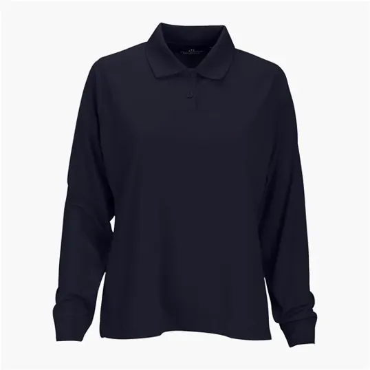 Vansport Women's Omega Long Sleeve Solid Mesh Tech Polo — view 12