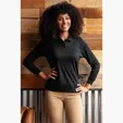 Vansport Women's Omega Long Sleeve Solid Mesh Tech Polo — view 20