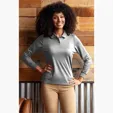 Vansport Women's Omega Long Sleeve Solid Mesh Tech Polo — view 21