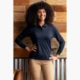 Vansport Women's Omega Long Sleeve Solid Mesh Tech Polo — view 22
