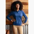 Vansport Women's Omega Long Sleeve Solid Mesh Tech Polo — view 25