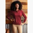 Vansport Women's Omega Long Sleeve Solid Mesh Tech Polo — view 28