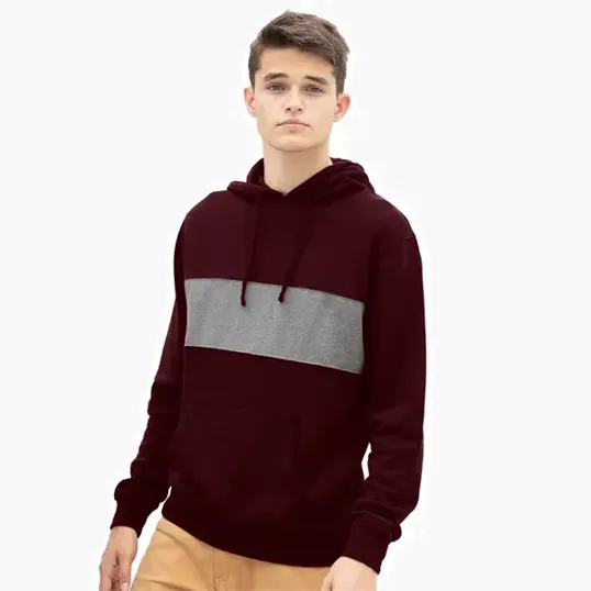 Premium Cotton Blocked Fleece Pullover Hoodie — view 22