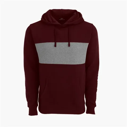 Premium Cotton Blocked Fleece Pullover Hoodie — view 6