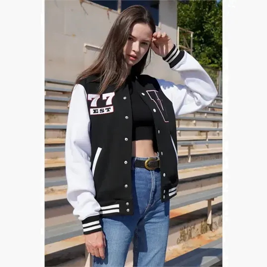 Varsity Award Jacket with Snap-Front Closure — view 17