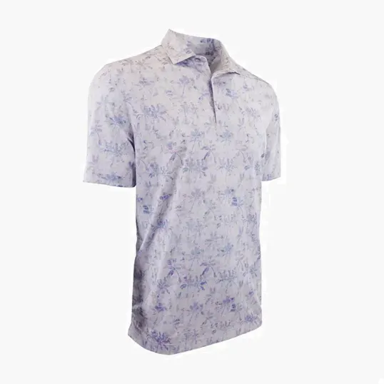 Greg Norman Crosshatch Palm ML75 Stretch Polo — view 3