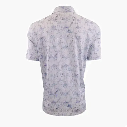 Greg Norman Crosshatch Palm ML75 Stretch Polo — view 4