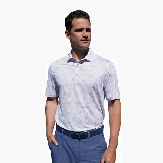 Greg Norman Crosshatch Palm ML75 Stretch Polo — view 5