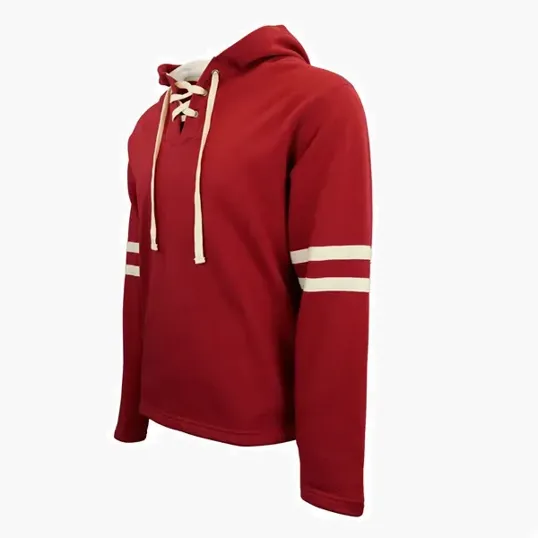 Brantford Unisex Hoodie with Hockey Lace Detail — view 2