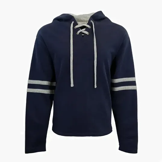 Brantford Unisex Hoodie with Hockey Lace Detail — view 5