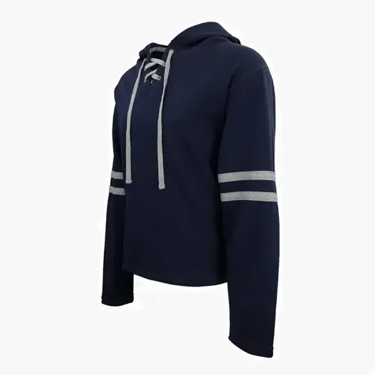Brantford Unisex Hoodie with Hockey Lace Detail — view 6