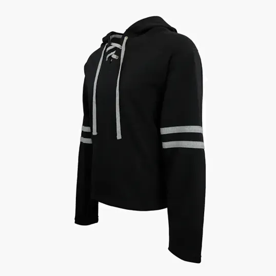 Brantford Unisex Hoodie with Hockey Lace Detail — view 10