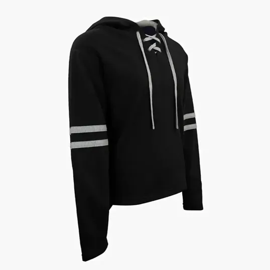 Brantford Unisex Hoodie with Hockey Lace Detail — view 11