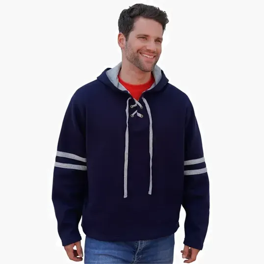 Brantford Unisex Hoodie with Hockey Lace Detail — view 13