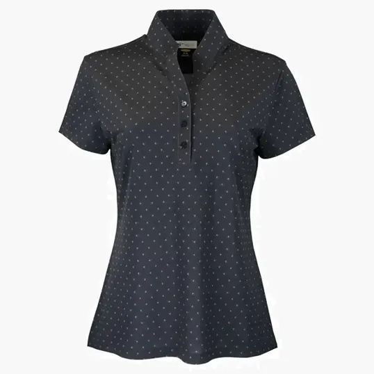 Women's Greg Norman Micro Pique Spinner Print Polo