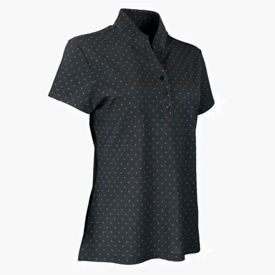 Women's Greg Norman Micro Pique Spinner Print Polo — view 3