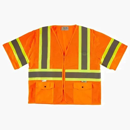 Xtreme Visibility DOT Class 3 Contrast Stripe Zip Vest