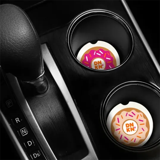 Absorbing Ceramic Stone Car Coaster Set, Round — view 3