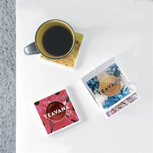 Square Absorbing Stone Coaster Set, 4-Piece — view 2