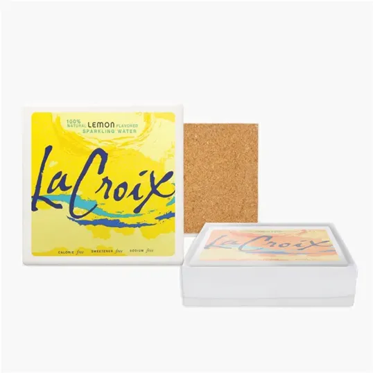 Square Absorbing Stone Coaster Set, 4-Piece