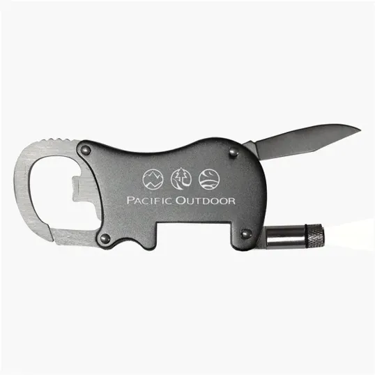 Multi-Tool Carabiner with Knife, LED Light, and Bottle Opener — view 2