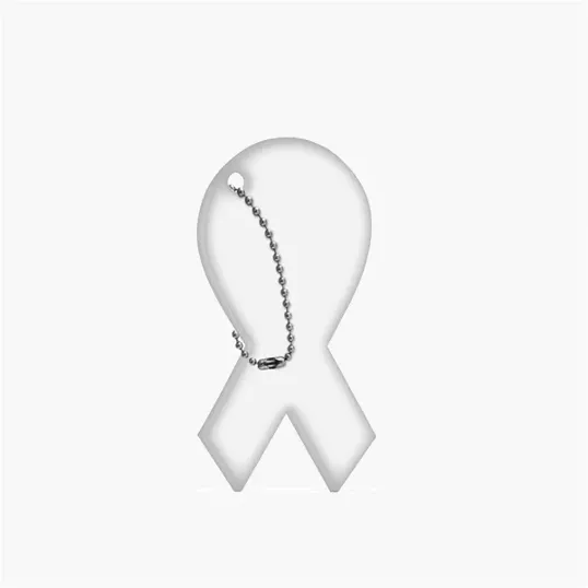 Cause Ribbon Acrylic Key Tag with Bead Chain — view 2