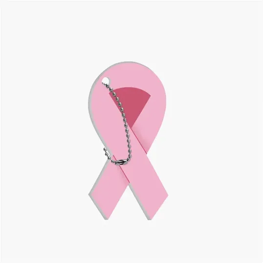 Cause Ribbon Acrylic Key Tag with Bead Chain — view 4