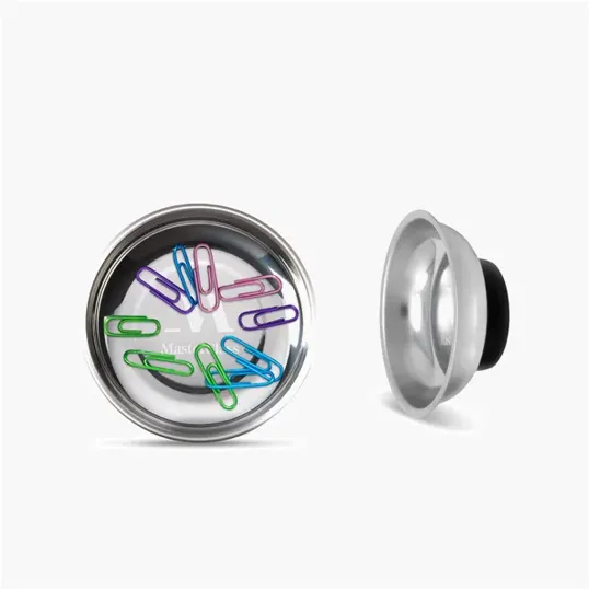 Mini Magnetic Accessory Bowl with Paper Clips, 3" Stainless Steel — view 3