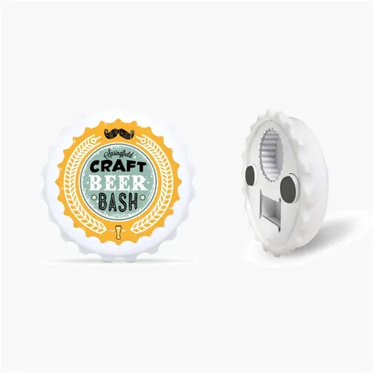 Cap Shaped Bottle Opener with Magnetic Back