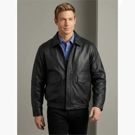 Burk's Bay Buffed Leather Bomber Jacket