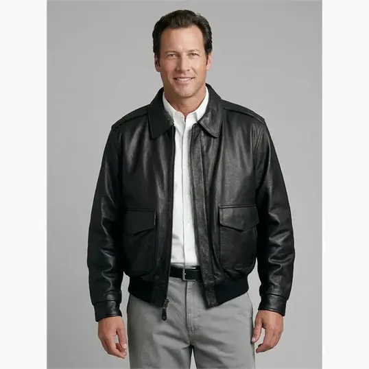 A-1 Cowhide Bomber Jacket by Burk's Bay — view 2