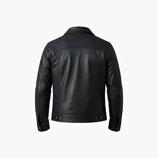 Men's Lamb Trucker Leather Jacket — view 9