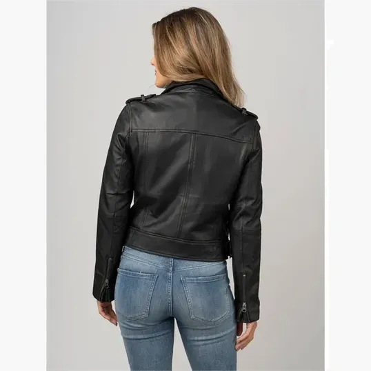 Ladies' Lamb Biker Jacket — view 3