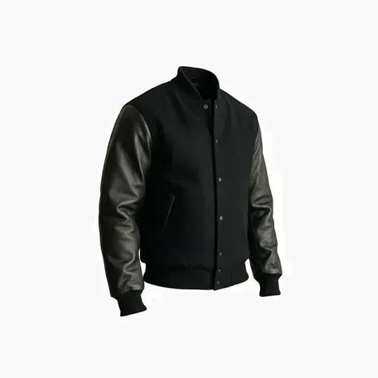 Wool & Leather Varsity Jacket by Burk's Bay — view 7