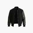 Wool & Leather Varsity Jacket by Burk's Bay — view 6