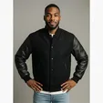 Wool & Leather Varsity Jacket by Burk's Bay